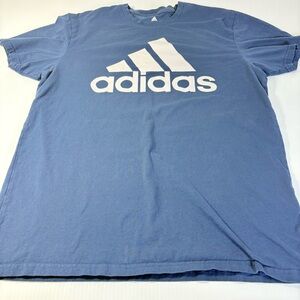 Adidas Men's Short Sleeve Golf Tee in Blue and White
